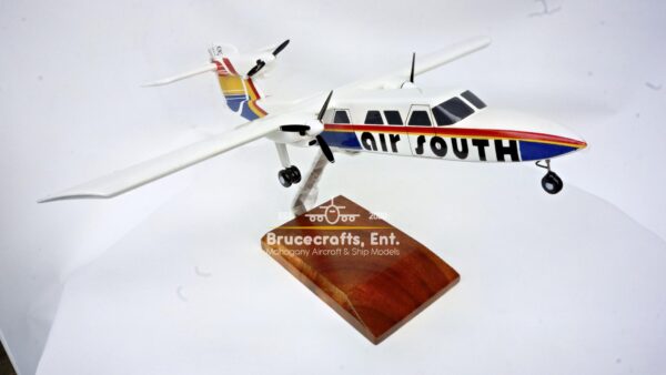 Model of Britten-Norman Trislander Air South with detailed craftsmanship.